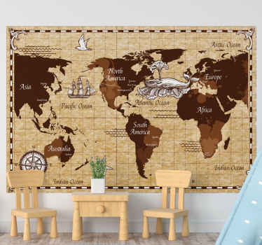 America centred treasure map wall sticker - TenStickers