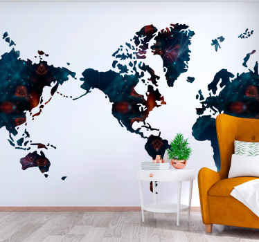 Galaxy America World Map world map wall sticker - TenStickers