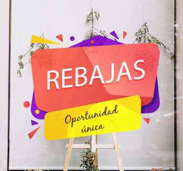 Vinilo rebajas frase oportunidad única - TenVinilo