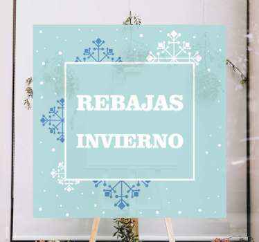 Vinilo rebajas de invierno con copos - TenVinilo