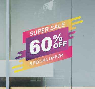 Sunset Super Sale window sticker - TenStickers