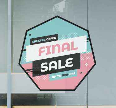 Pastel Colour Sale window sticker - TenStickers