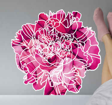 Adesivo flor contorno floral elegante - TenStickers