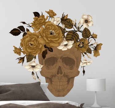 Adesivo decorativo flores Peônia com caveira - TenStickers