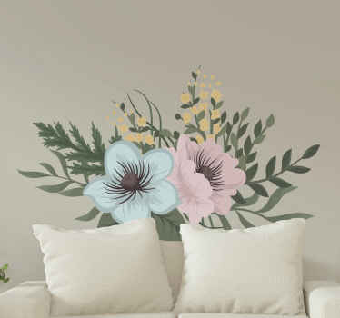 Adesivo decorativo flores Flor de aquarela peônia - TenStickers