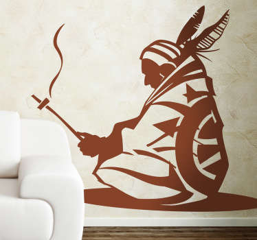 Indian Chief Monochrome Sticker - TenStickers