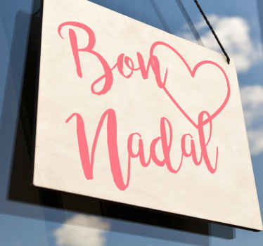 Vinilo navidad bon nadal con corazón - TenVinilo