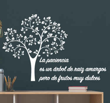 Vinilo de árbol La paciencia da dulces regalos - TenVinilo