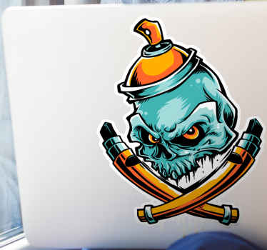 Skull spray paint laptop skins - TenStickers