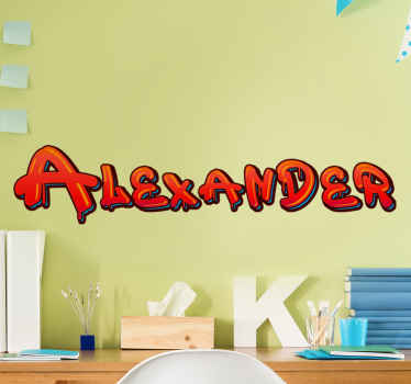 Stickers Rode graffiti met naam - TenStickers