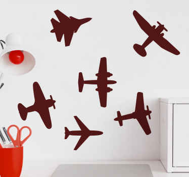 Tekeningen stickers Verschillende vliegtuigen - TenStickers