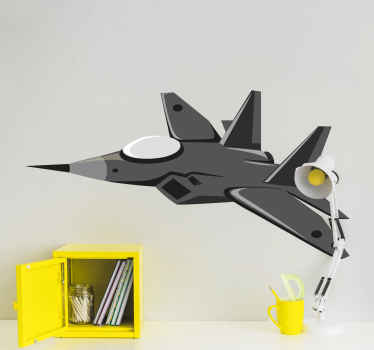 Fighter Jet Illustration video game sticker - TenStickers