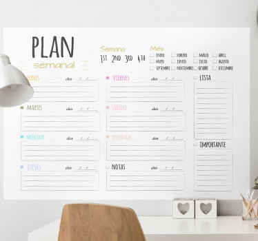 Weekly agenda Home office stickers - TenStickers