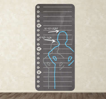 Height Measure Chart Blackboard Sticker - TenStickers