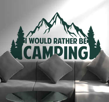 Bjerg og skov med tekst natur klistermærke - TenStickers