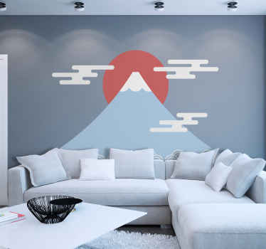 Asian style mountain nature wall sticker - TenStickers