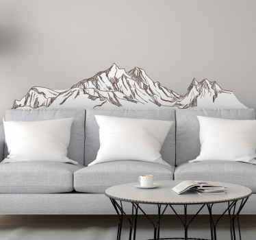 Sketch mountains on white background decal - TenStickers