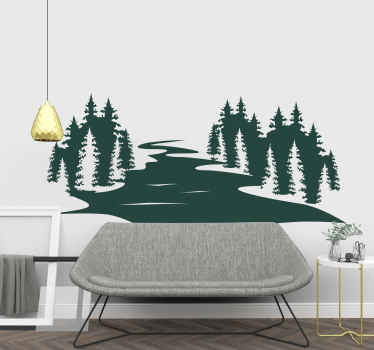 Landscape with road and mountains nature decal - TenStickers