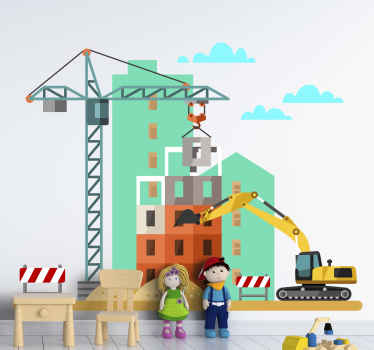 Bagger construction site kids bedroom decal - TenStickers