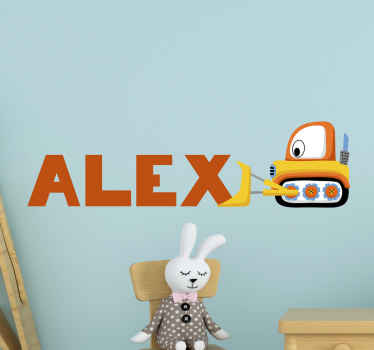 Bagger ve kişiselleştirilmiş isim çocuklar çıkartması - TenStickers