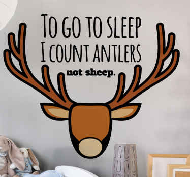 Hunter counts antlers animal wall sticker - TenStickers