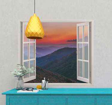 Sunset Mountains wall sticker - TenStickers