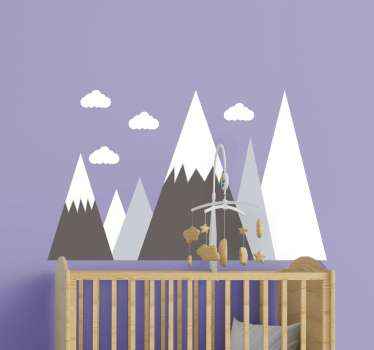 Muurstickers natuur Besneeuwde bergen - TenStickers