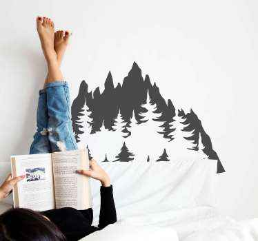 Mountain with snow nature wall decal - TenStickers