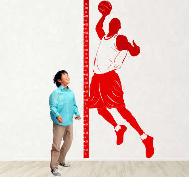 Wallstickers Højdemåler basketball - TenStickers