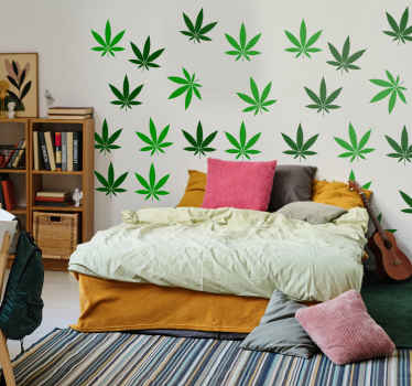 Cannabis Leaf plant wall decal - TenStickers