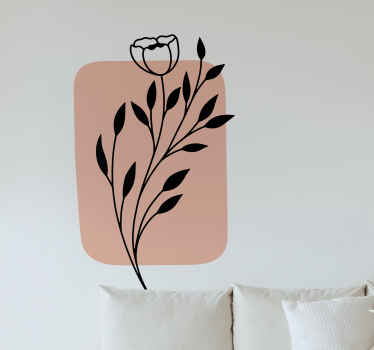 Modern art leaf plant wall sticker - TenStickers