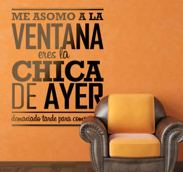 Vinilo decorativo chica de ayer - TenVinilo