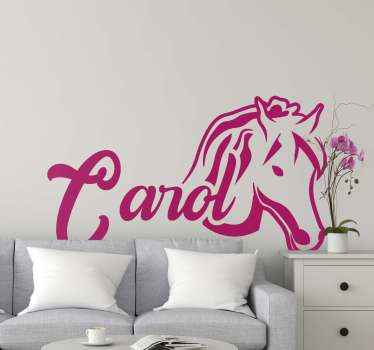 Sticker Animal Cheval avec nom personnalisé - TenStickers