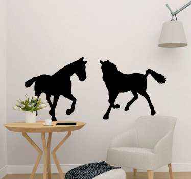 Horses in canter farm animal wall sticker - TenStickers