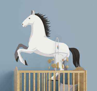 αυτοκόλλητο τοίχου προ λευκό ισπανικό άλογο - TenStickers