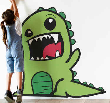 αυτοκόλλητο πράσινο δεινόσαυρος doodle τρομακτικό δεινόσαυρος - TenStickers