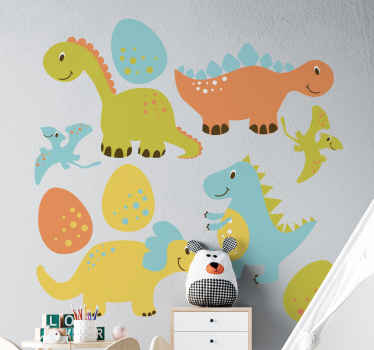 Vinilo dinosaurio nórdicos de dibujo - TenVinilo
