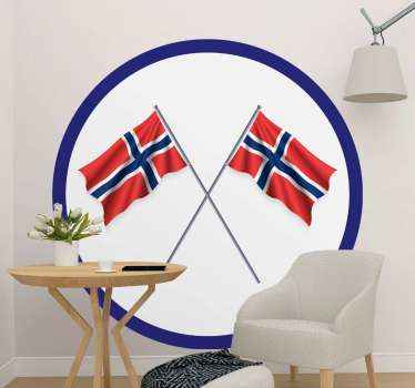 Norske flagg i tverrvegg klistremerke - Tenstickers