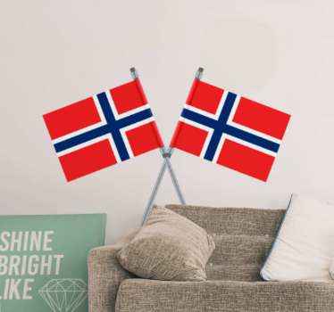 Norske flagg i kryss overføringsmerke - Tenstickers