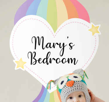 Personalised Rainbow hearts wall sticker - TenStickers