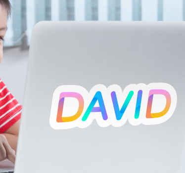 Personalised multicolour name laptop sticker - TenStickers