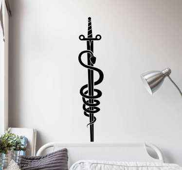 Sword with snake object sticker - TenStickers