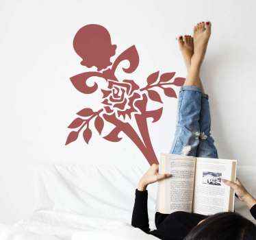 Rose skull sword flower wall sticker - TenStickers