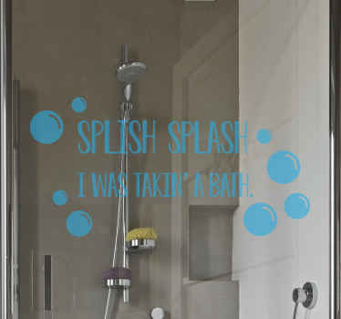 Splish Splash shower screen sticker - TenStickers