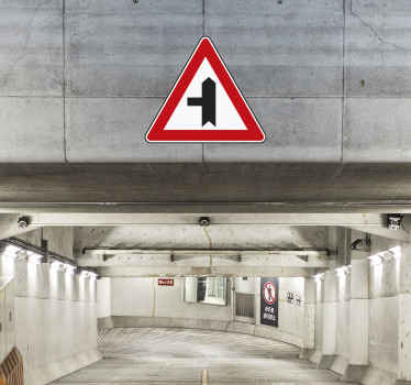 Intersection with Priority Sign Sticker - TenStickers