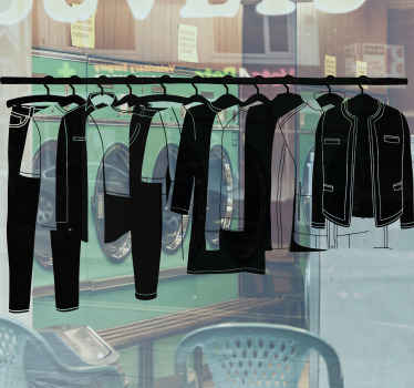 Vinil autocolante para montras Roupas monocolor penduradas - TenStickers