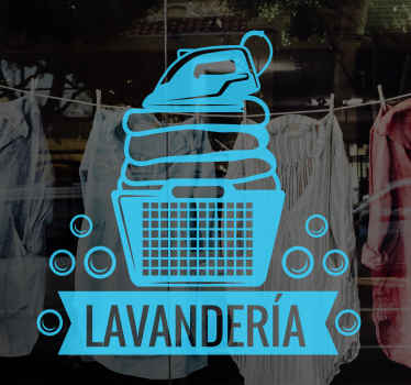 Vinilo escaparate Canasta de lavandería - TenVinilo