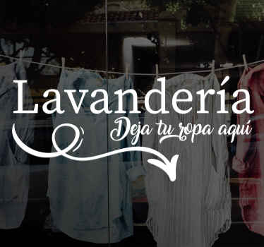 Vinilo escaparate Deja tu ropa aquí - TenVinilo