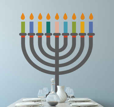 Menorah icon vinyl sticker - TenStickers