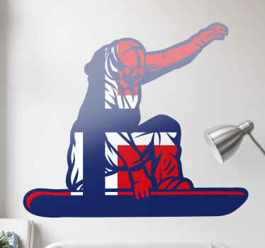 Snowboard mann norge ekstremsport dekal - Tenstickers